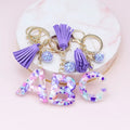 Fashion Tassel Keychains A-Z Letters Initial Resin Key Chains Rings Handbag Pendant Cute Car Keyring Charm Bag Accessories Gifts