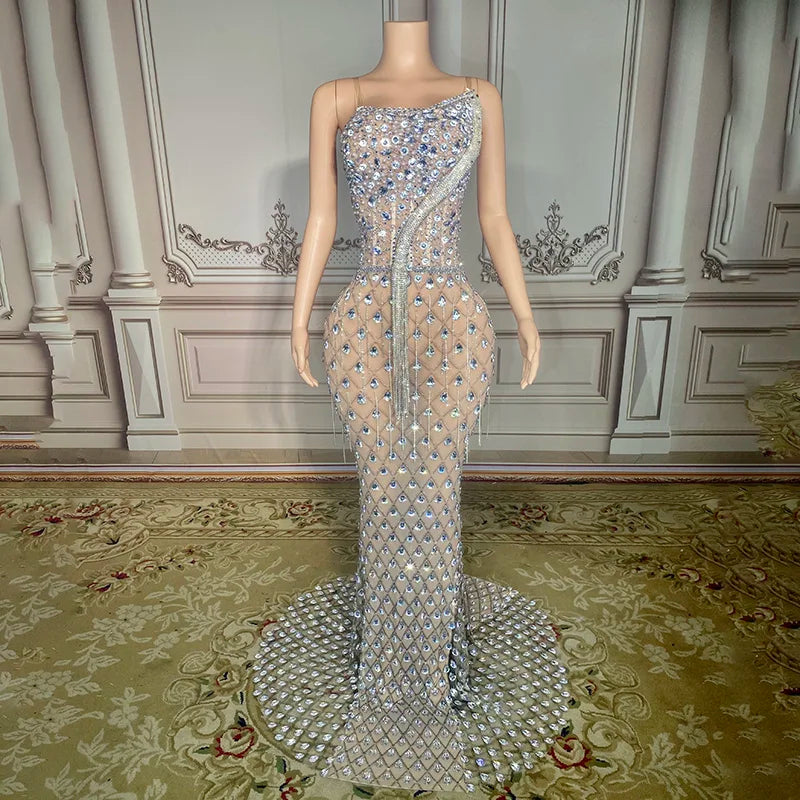 Wedding Party Dress Puff Sleeve Sexy Cape Sleeved Beaded Evening Gown Dinner Dress for Ladies Long
