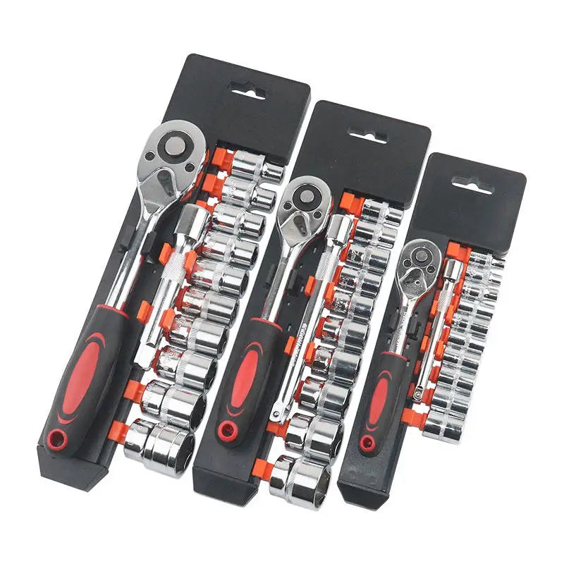 1/2 1/4 3/8 Metric Ratchet Socket Wrench Set Adjustable Allen OEM Industrial Grade CR-V Automotive Hand Tools