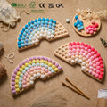 Wooden Montessori Rainbow Clip Bead Game Sorting Toy Fine Motor Skills Educational Toy for Toddlers Sensory Gift for Ages 3+