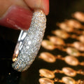 Luxury Fancy Pure 925 Sterling Sliver Shiny CZ Zirconia Diamond Engagement Wedding Finger Rings for Women Jewelry
