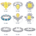 Hot Selling Luxury Hign End Multi Colored Gemstones 925 Sterling Silver Women Cubic Zircon Rings for Weeding Engagement Party