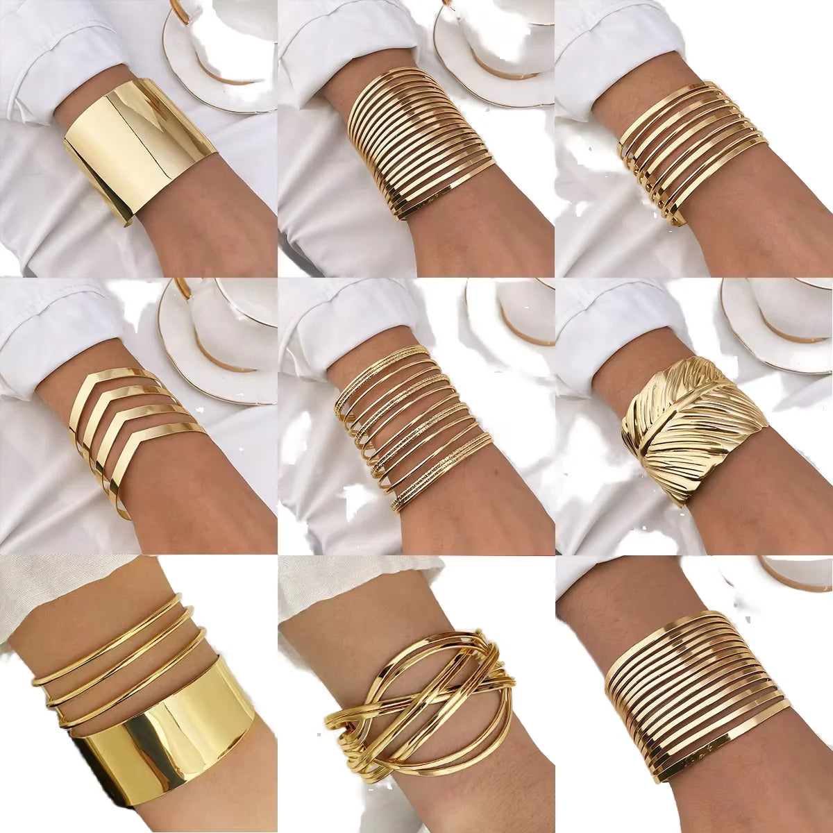 Custom Vintage African Jewelry Sets Gold Chunky Feather Collar Choker Necklace Bracelets Set for Women Jewelry Accessories