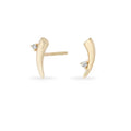 LOZRUNVE 925 Sterling Silver Designer Brand Diamond Horn Delicate Stud Earring