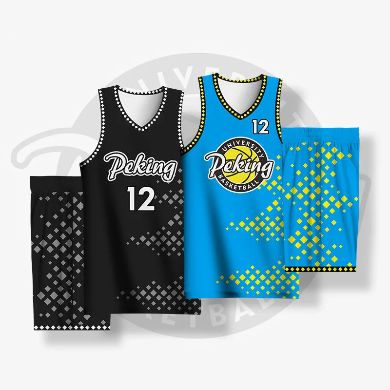 Basketball Jerseys Shorts High School Name Number Logo Uniforms Quick Dry Training Tracksuits Sublimation Printed Team Club Male