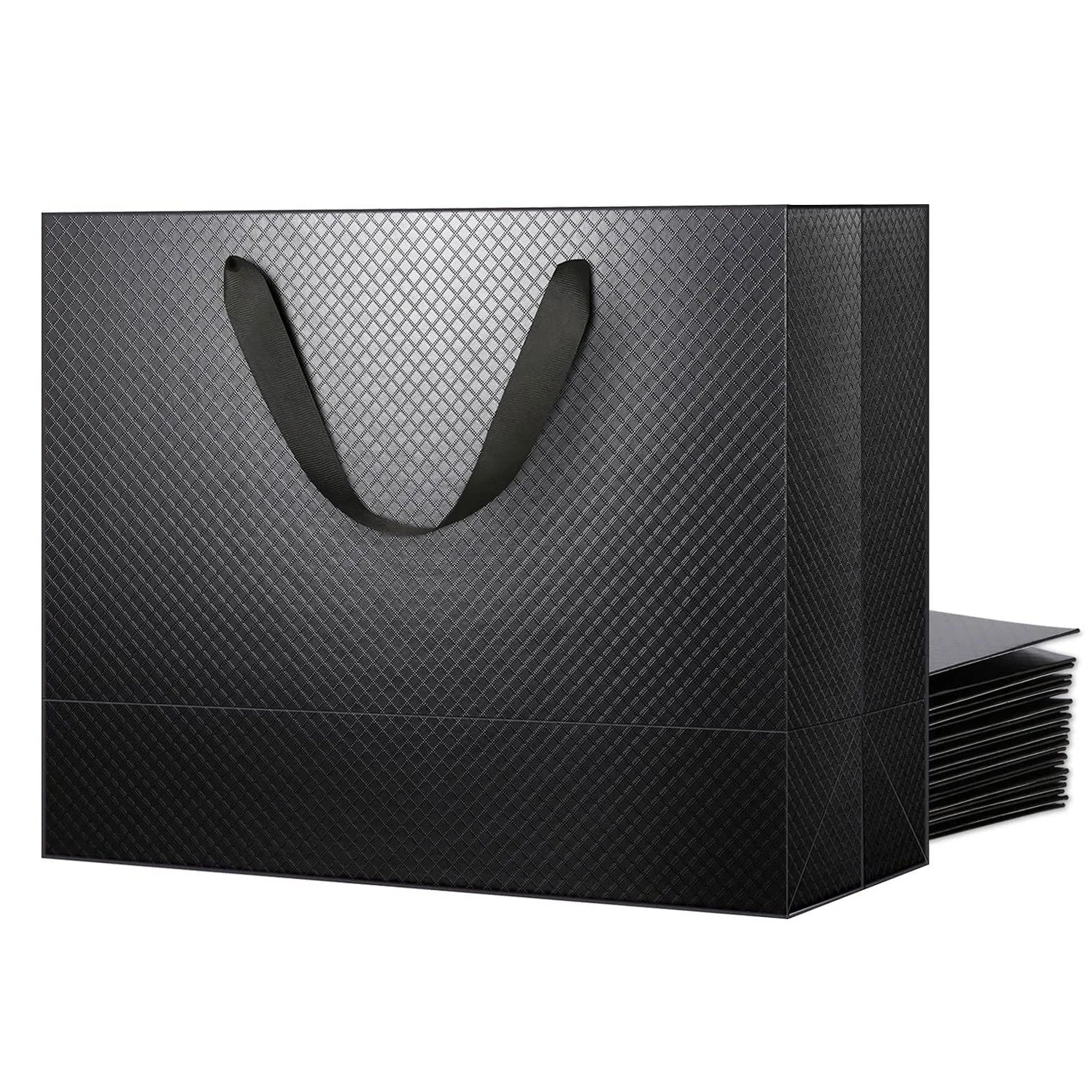 Wholesale Custom Printed Logo Luxury Kraft Paper Bags with Recycled Materials for Clothing Retail Boutique Shopping Gift Bags