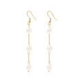 Women's Unique Fashion Stainless Steel Tassel Drop Earrings Freshwater Pearl Jewelry Accessories