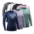 Custom Quick Dry Running Shirt Women's Crew Neck Hoodie Jumper Workout Tops Athletic Fitness Women Long Sleeve T Shirt
