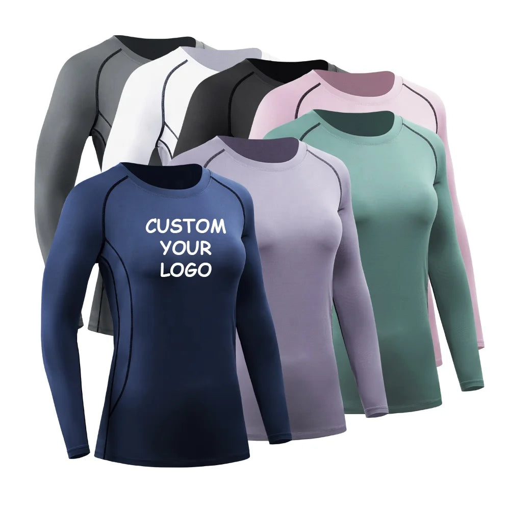 Custom Quick Dry Running Shirt Women's Crew Neck Hoodie Jumper Workout Tops Athletic Fitness Women Long Sleeve T Shirt