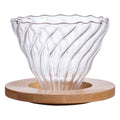 Portable Custom Logo Wood Stand Coffee Maker 60 Pour Over Glass Funnel Coffee Filter Coffee Dripper