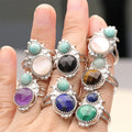 Bohemian Natural Stone Rings Silver/Gold Plated Women's Statement Ring for Party Engagement Wedding & Anniversary