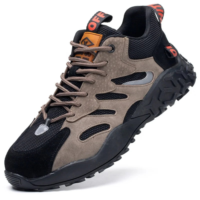 Fashion Industrial Work Safety Shoes Men's Protective Lightweight Steel Toe Black Safety Shoes Work