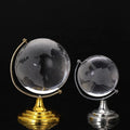 New Look Studant Gifts Rotating World Map Crystal Glass Globe Silver/Gold Metal Stand Collectible Polished Design 6cm Custom