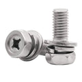 M2 M5 Stainless Steel Cross Recessed Hexagon Bolt With Washer and Plain Washer Assemblies Screws