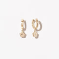 New Style Minimalist Delicate Dainty 14K Gold Stainless Steel Flower Huggie Hoops Earrings for Women