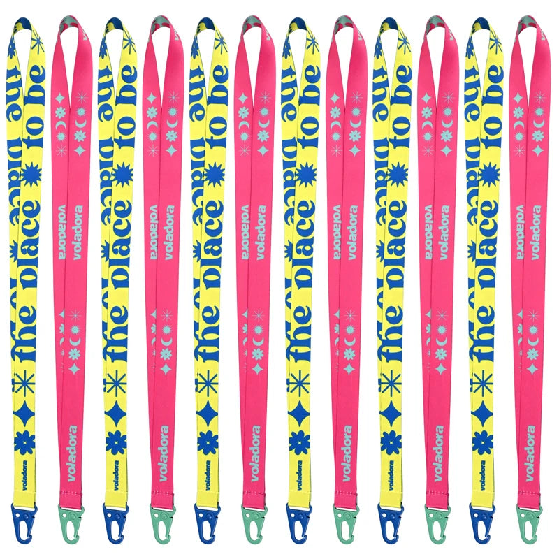 Custom Logo Polyester Lanyard Sublimation Printing Lanyards ID Card Neck Straps with Candy Color Metal Hook Promotional Gifts