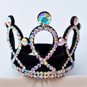 Yantuo Rhinestone Rhythmic Gymnastics Figure Skating Crown Ball Head Children's Dance Performance Hair With Headband Hair Band