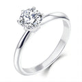 Wholesale Custom Design 925 Sterling Silver Engagement Ring White D VVS1 0.8ct 6MM Rhodium Plated Moissanite Customizable