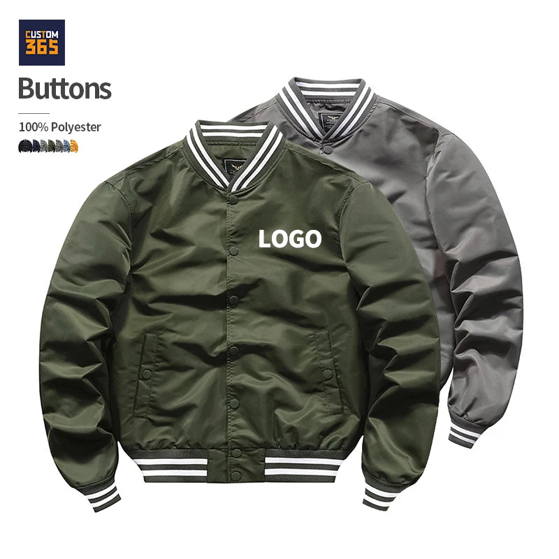 Wholesale Varsity Mens Wear Springs Clothing Vintage Custom Buttons Men's Bomber Jacket