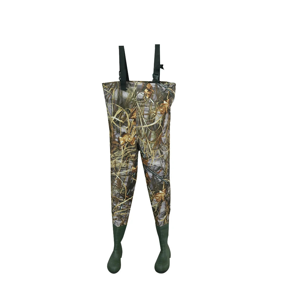 Selco New Product 100% Waterproof Breathable Four Seasons Unisex Nylon/PVC Boots Fishing Chest Waders Camouflage Flytech