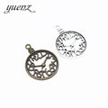 YuenZ Metal Charms Antique Silver Color Clock Charms Pendant for Jewelry Findings DIY Crafts 39*29mm J207