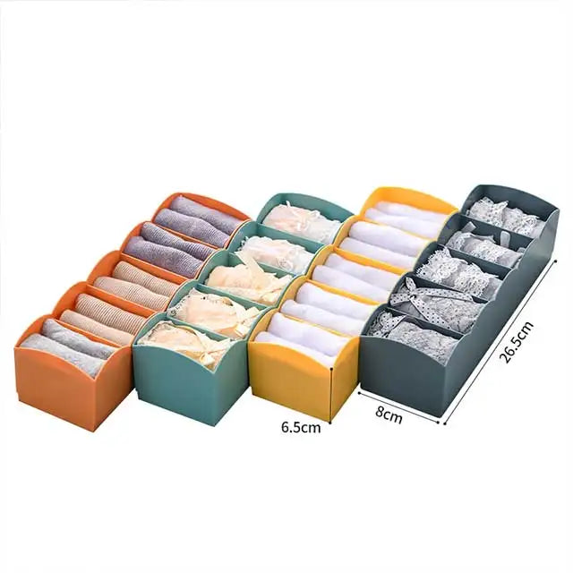 XingYou 3pcs Eco-Friendly PP Plastic Rectangle Socks Underwear Storage Box Home Closet Organization (American Style) 3-6L