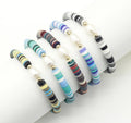Multicolor love Acrylic Plastic Beaded Heishi Disc Men Polymer Clay Bracelet Handmade Fresh Water Pearl Bracelets for Boys