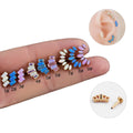 Advanced Opal G23 Titanium Flat Back Internally Threaded Helix Cartilage Earring Lip Ring Tragus Studs Zircon Classic Compliant