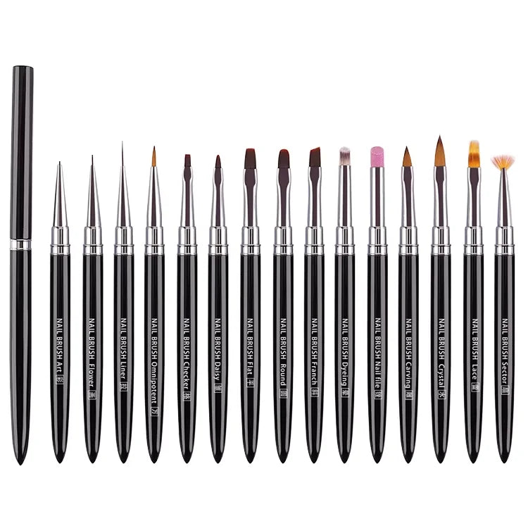 Full Set 15pcs Drawing Painting Liner Dotting Nail Art Pen Nail Design Brush Set for Nail Salon