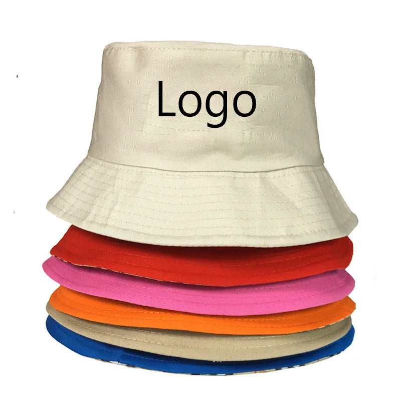 Wholesale Cotton Leisure Visor Sun Custom logo Embroidery Solid Color Fisherman Hats Blank Design Women Bucket Hat