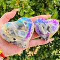 New Arrived Wholesale Natural Electroplate Sphalerite Heart Shape Healing Stone for Home Decoration