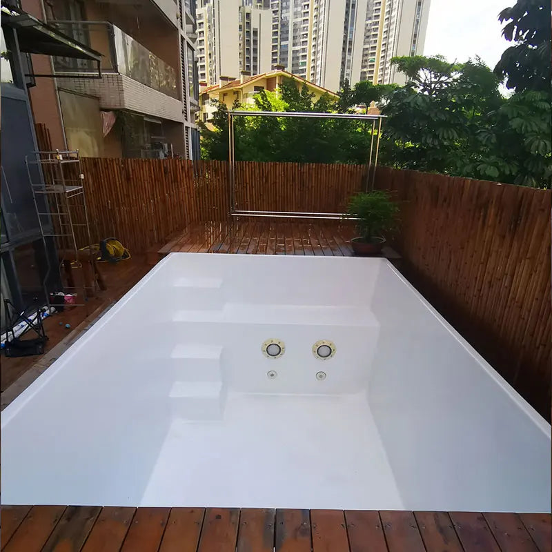 US Ships in 3 Days White Hotel Garden Fiberglass Water Fun Children Small Size Inground Family Ready Mini 14ft Swimming Pool
