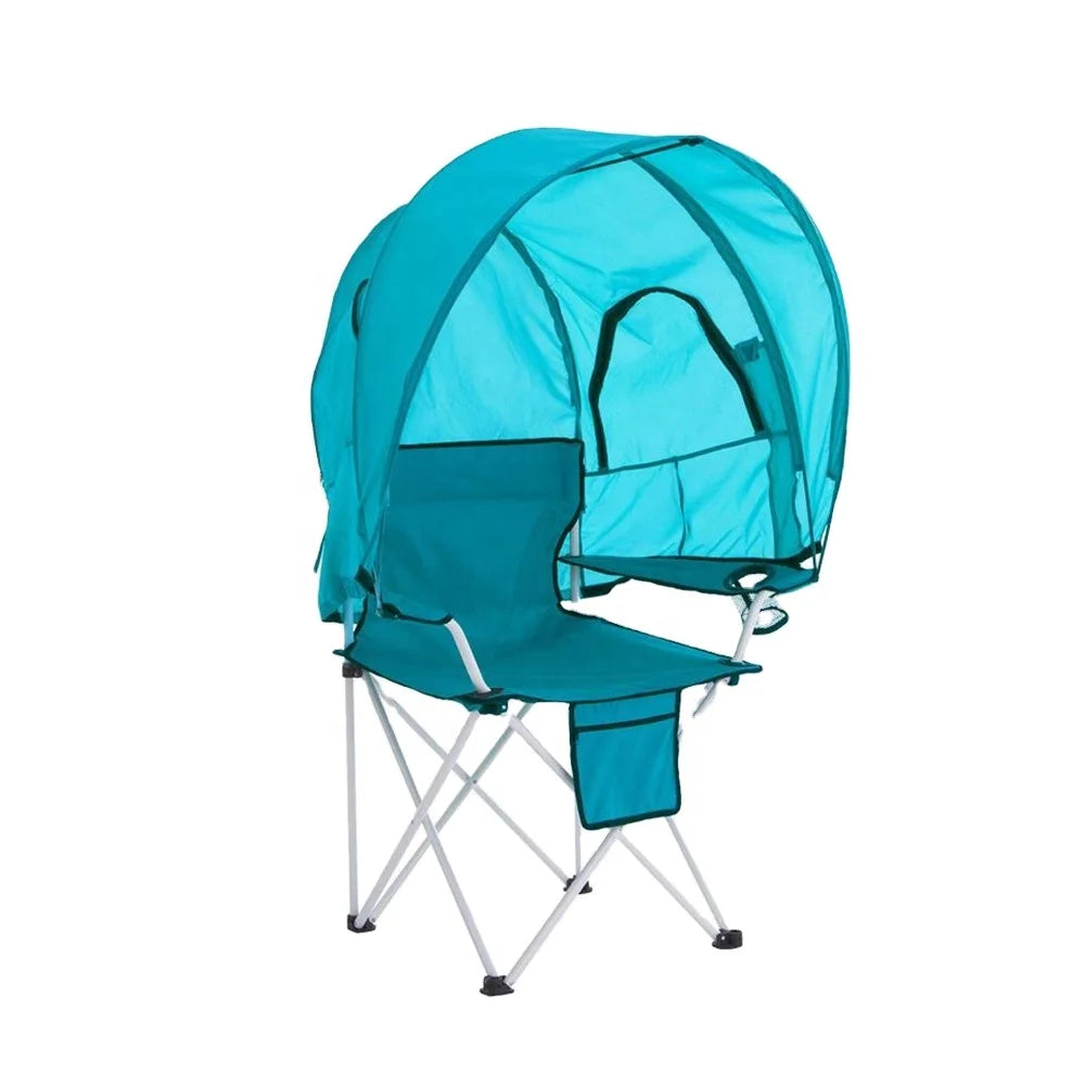 Cheap High Quality Light Weight Oxford Fabric Outdoor Comfortable Folding Beach Chairs with Canopy for Camping Fishing Park Use
