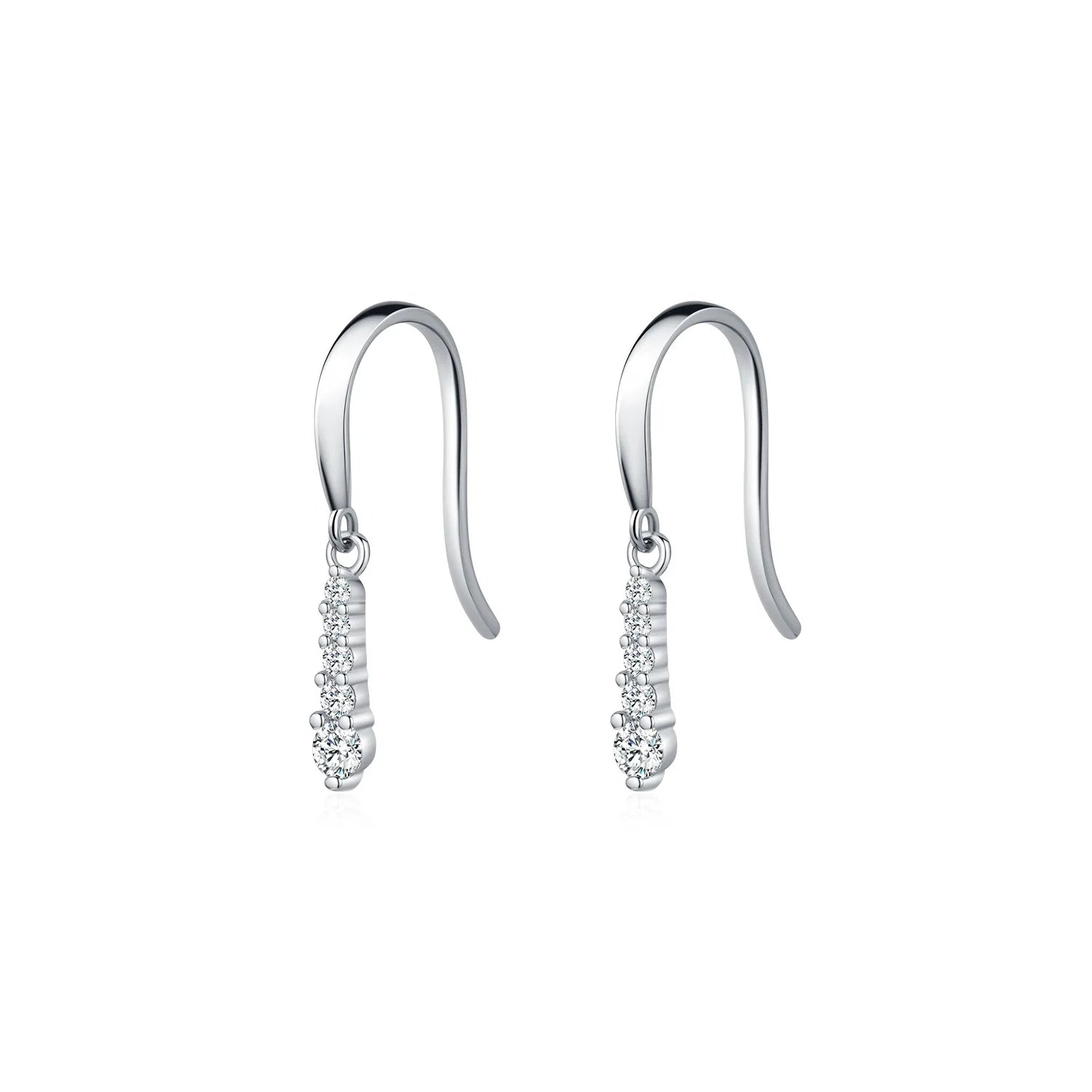 Light Luxury 925 Sterling Silver VVS1 Clarity D Color Moissanite Waterdrop Dangle Earrings with Elegant Hook for Women