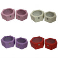 Stock  High Quality Solid Color PVC Window Hexagonal Set 2 Clamshell Gift Box Gift Packing Box Hexagon Box with Iron Buckle