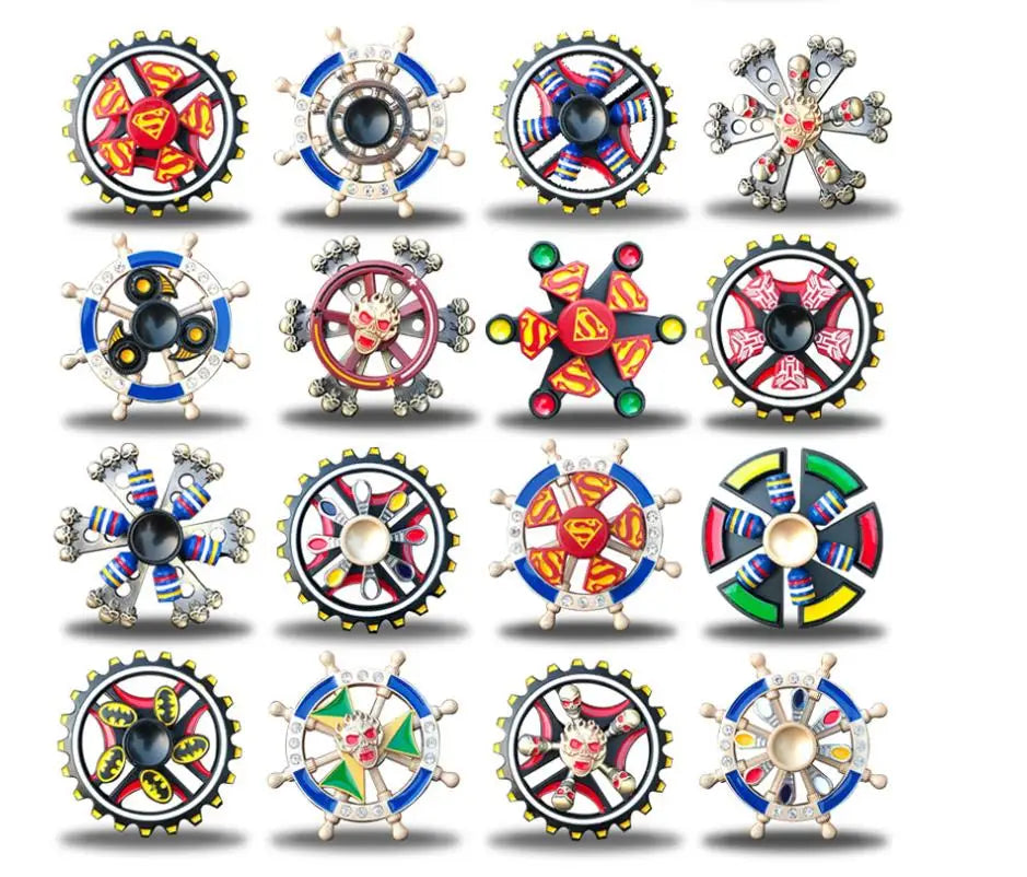New Bilayer Anime Fingertip Gyroscope Metal Decompression Finger Gyro Animation Hand Spinner With Metal Box