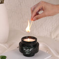 YUSHI Customizable Elegant Stone Candle Holders Black Marble Aromatherapy Candle Cup for Home Decoration