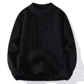 Men's Casual Breathable Knitted Pullover Sweater with O-Neck Twisted Design Logo and Print Decoration for Autumn Winter Season