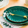 Gold Ceramic Plate Family Nordic Ins Round Dessert Western Food Dish Plate Creative Hotel Tableware Can Be Customized logo