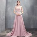 Ladies Beaded High Neckline Tailing Prom Dress Elegant Gowns Women Prom Event Prom Wedding Evening Dresses
