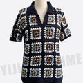Summer Men's Fashionable and Casual Simple Beach Life Crochet Shirt Green Men's Knitted Shirtrt for Man