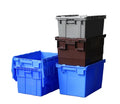 Wholesale Leadloong Industrial Eco-friendly Foldable Hdpe Plastic Solid Box Moving Box Crate Lid 40-60KG Capacity ISO9001/ROHS