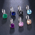 Women's Earrings square Zircon Colored Earrings Fashion Jewelry Accessories