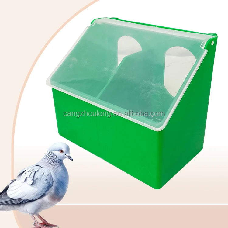 YZB LMB07 Hanging Red Racing Pigeon Cage Plastic Two Holes Pigeon Feeder