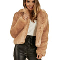 Women Faux Fur Coat Ladies Short Fur Jackets Imitation Fox Fur Cardigan Coat Fluffy Plush Overcoat
