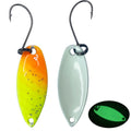Newbility 3cm 2.5g UV Fishing Spoons Trout Lures Metal Bait Artificial Bass Hard Sequin Paillette Metal Steel Hook Tackle Lures