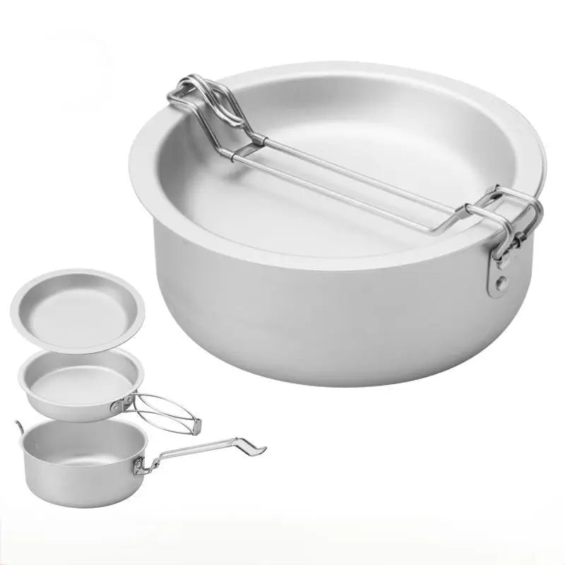 Beeman Hot Sale Camping Pot Lightweight Durable Mini Aluminum Folding Pot Portable Camping Cookware Set