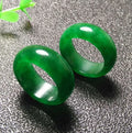 NEW Natural Stone Green Jade Rings Chinese Style Women Men Green Jade Stone Ring
