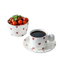 Japanese Hand-painted Ceramic Salad Bowl Heart Flower Ins Ceramic Mug and Saucer Ceramic Tableware Set