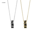 FUAMAY 925 Sterling Silver Black Enamel Wild Snake Necklaces Round Circle Pendant Necklaces for Woman Wholesale